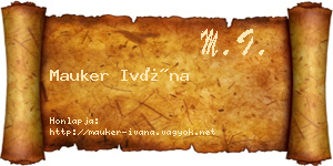 Mauker Ivána névjegykártya